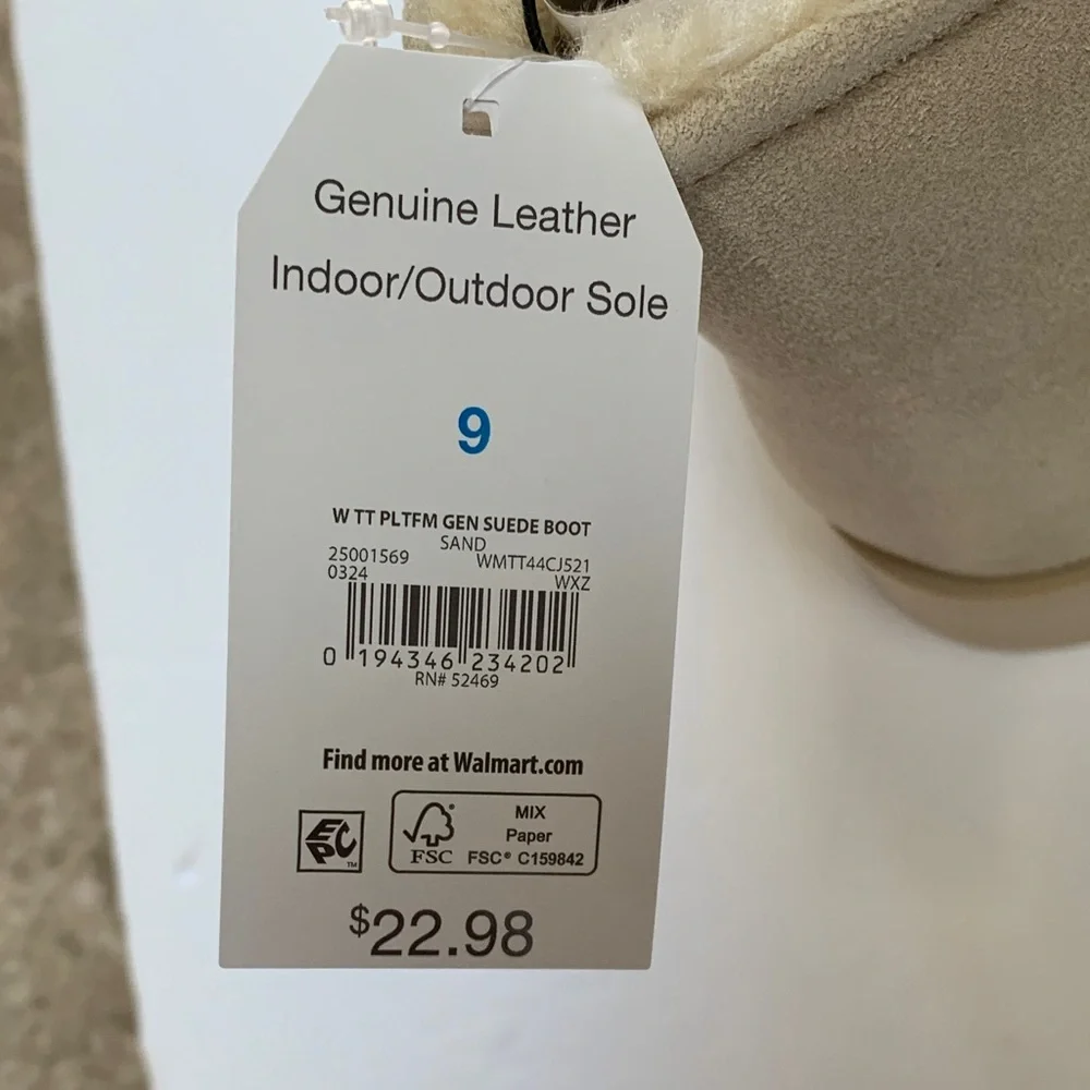 Time and Tru Genuine Leather Winter Boots for Women. Size:9 Brand New with Tags.